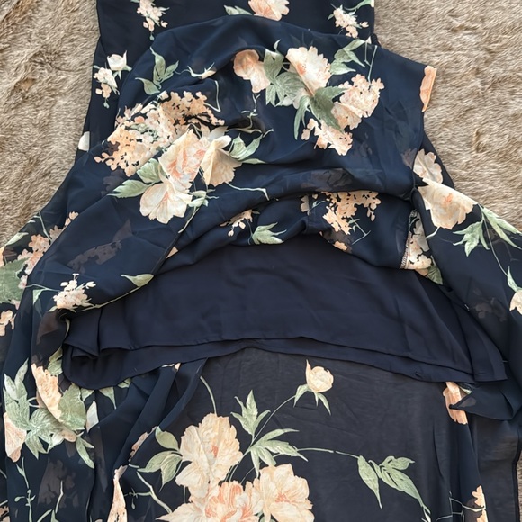 Lulu’s Feeling Freesia Navy Blue Floral Print Maxi Dress Large - Picture 8 of 12